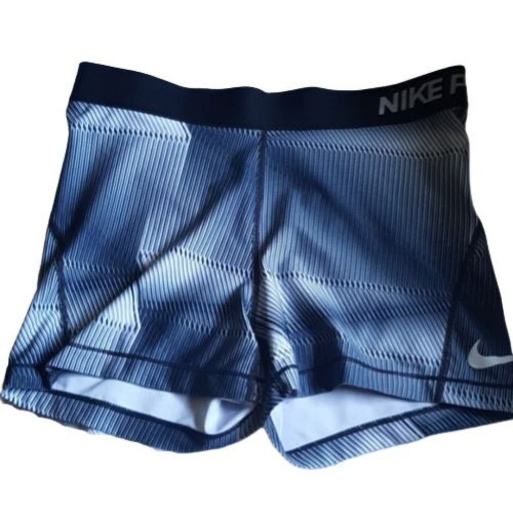 Nike Pro Women's Dri Fit Shorts Large Gray Black Wave Stripes